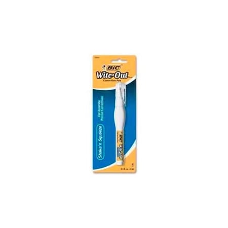 Bic Bic Shake 'n Squeeze Correctable Pen, Needle Point Tip, 8 ml, White, 1 Pack WOSQPP11